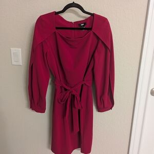 DKNY Elegant Pink Long Sleeve Dress